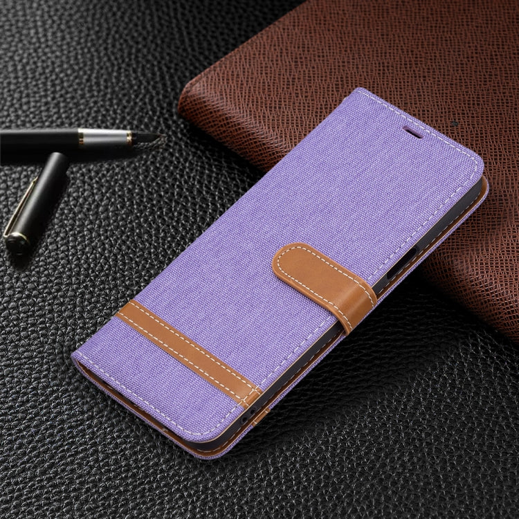 For LG K42 Color Matching Denim Texture Horizontal Flip Leather Case with Holder & Card Slots & Wallet & Lanyard