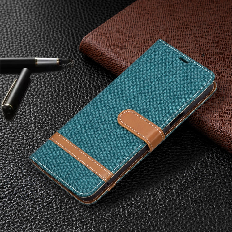 For LG K42 Color Matching Denim Texture Horizontal Flip Leather Case with Holder & Card Slots & Wallet & Lanyard