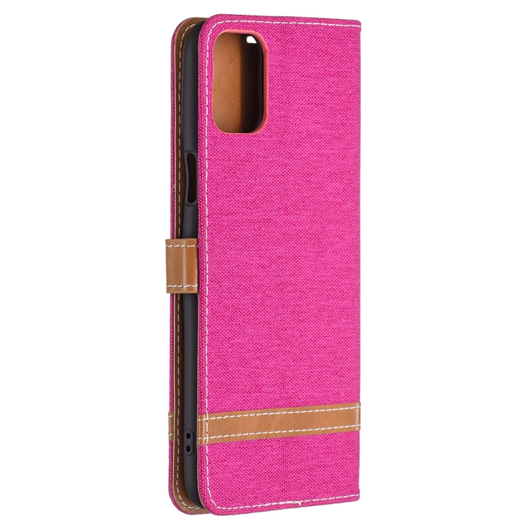 For LG K42 Color Matching Denim Texture Horizontal Flip Leather Case with Holder & Card Slots & Wallet & Lanyard