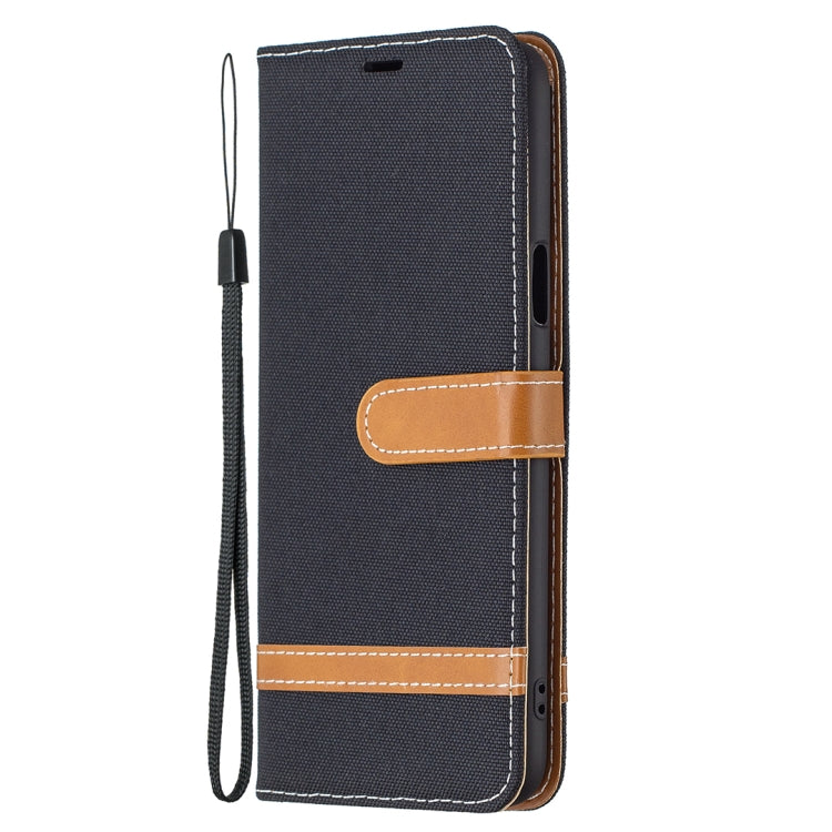 For LG K42 Color Matching Denim Texture Horizontal Flip Leather Case with Holder & Card Slots & Wallet & Lanyard
