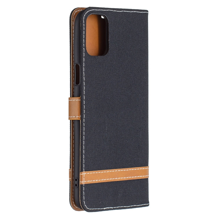For LG K42 Color Matching Denim Texture Horizontal Flip Leather Case with Holder & Card Slots & Wallet & Lanyard