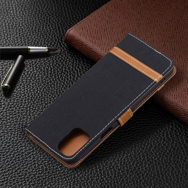 For LG K42 Color Matching Denim Texture Horizontal Flip Leather Case with Holder & Card Slots & Wallet & Lanyard