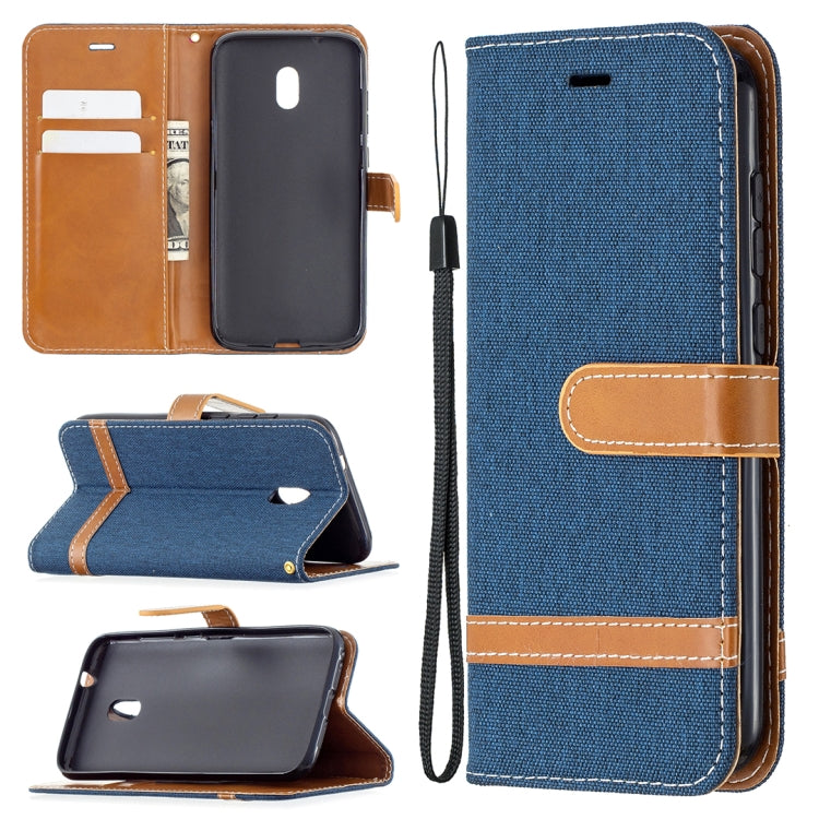 For Nokia C1 Plus Color Matching Denim Texture Horizontal Flip Leather Case with Holder & Card Slots & Wallet & Lanyard