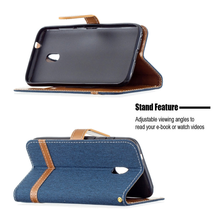 For Nokia C1 Plus Color Matching Denim Texture Horizontal Flip Leather Case with Holder & Card Slots & Wallet & Lanyard