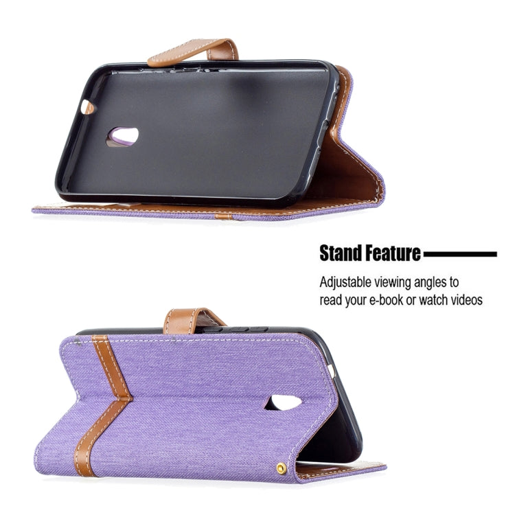 For Nokia C1 Plus Color Matching Denim Texture Horizontal Flip Leather Case with Holder & Card Slots & Wallet & Lanyard