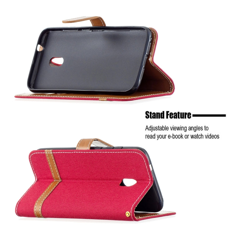 For Nokia C1 Plus Color Matching Denim Texture Horizontal Flip Leather Case with Holder & Card Slots & Wallet & Lanyard