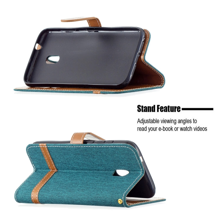For Nokia C1 Plus Color Matching Denim Texture Horizontal Flip Leather Case with Holder & Card Slots & Wallet & Lanyard
