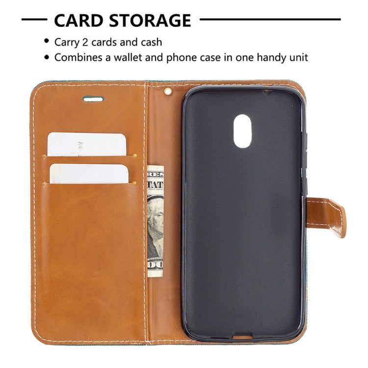 For Nokia C1 Plus Color Matching Denim Texture Horizontal Flip Leather Case with Holder & Card Slots & Wallet & Lanyard