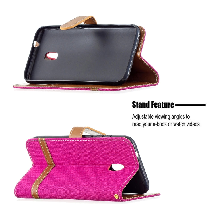 For Nokia C1 Plus Color Matching Denim Texture Horizontal Flip Leather Case with Holder & Card Slots & Wallet & Lanyard