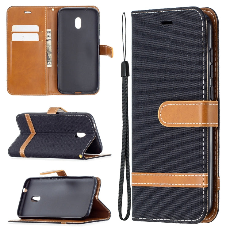 For Nokia C1 Plus Color Matching Denim Texture Horizontal Flip Leather Case with Holder & Card Slots & Wallet & Lanyard