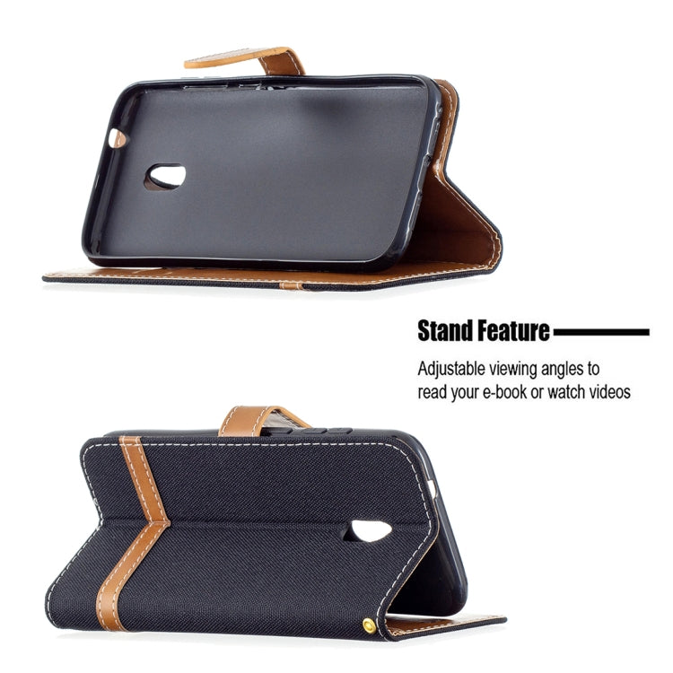For Nokia C1 Plus Color Matching Denim Texture Horizontal Flip Leather Case with Holder & Card Slots & Wallet & Lanyard