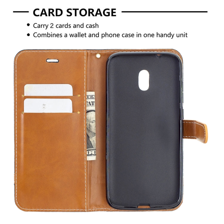 For Nokia C1 Plus Color Matching Denim Texture Horizontal Flip Leather Case with Holder & Card Slots & Wallet & Lanyard