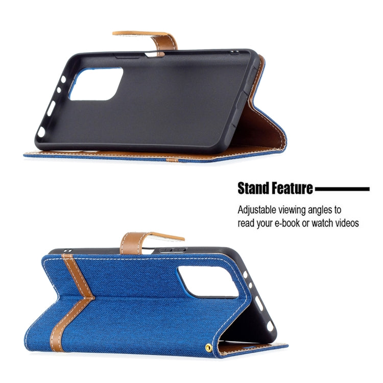 For Xiaomi Redmi Note 10 Pro Color Matching Denim Texture Horizontal Flip Leather Case with Holder & Card Slots & Wallet & Lanyard