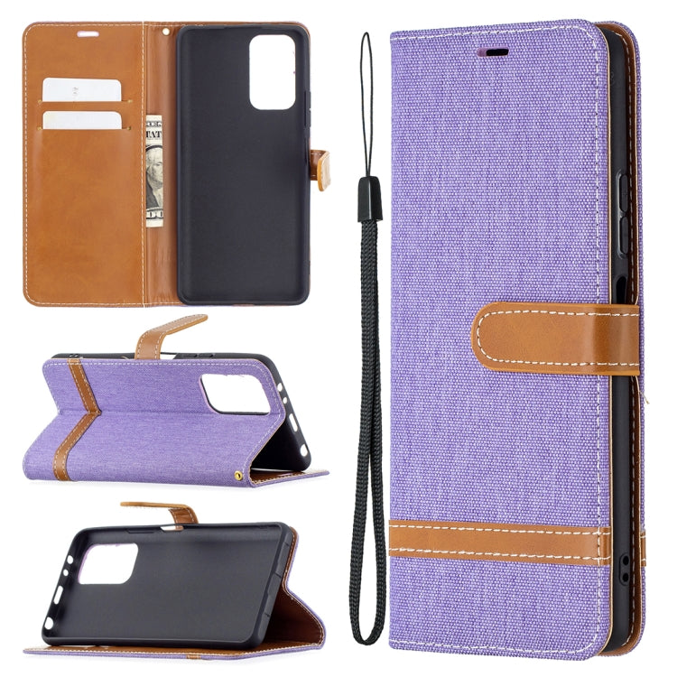 For Xiaomi Redmi Note 10 Pro Color Matching Denim Texture Horizontal Flip Leather Case with Holder & Card Slots & Wallet & Lanyard