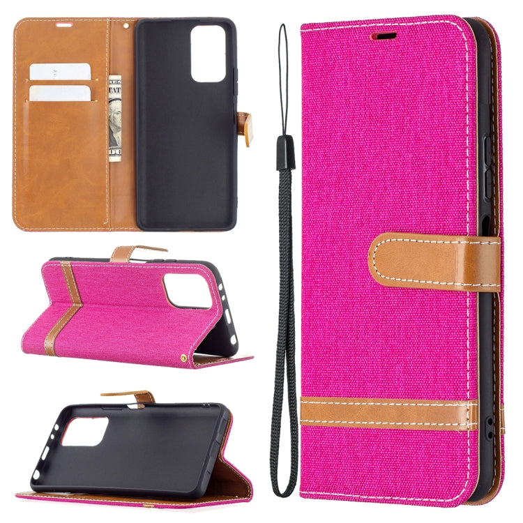 For Xiaomi Redmi Note 10 Pro Color Matching Denim Texture Horizontal Flip Leather Case with Holder & Card Slots & Wallet & Lanyard