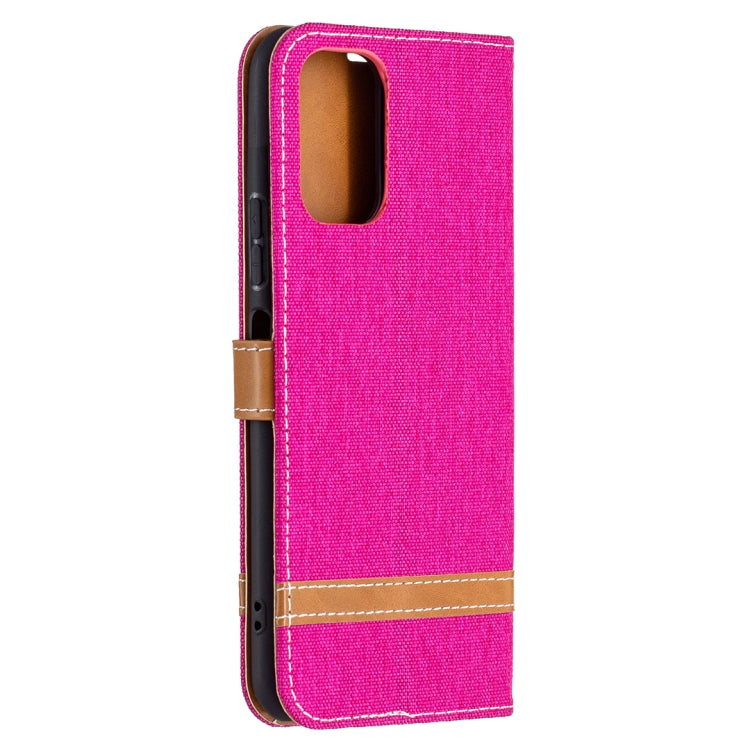 For Xiaomi Redmi Note 10 Pro Color Matching Denim Texture Horizontal Flip Leather Case with Holder & Card Slots & Wallet & Lanyard