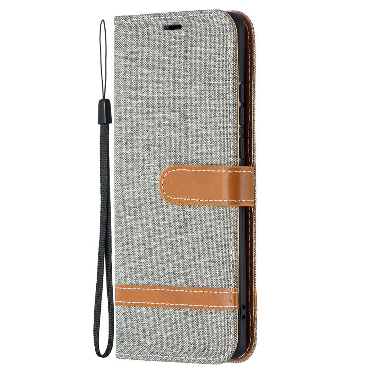 For Huawei P50 Pro Color Matching Denim Texture Horizontal Flip Leather Case with Holder & Card Slots & Wallet & Lanyard