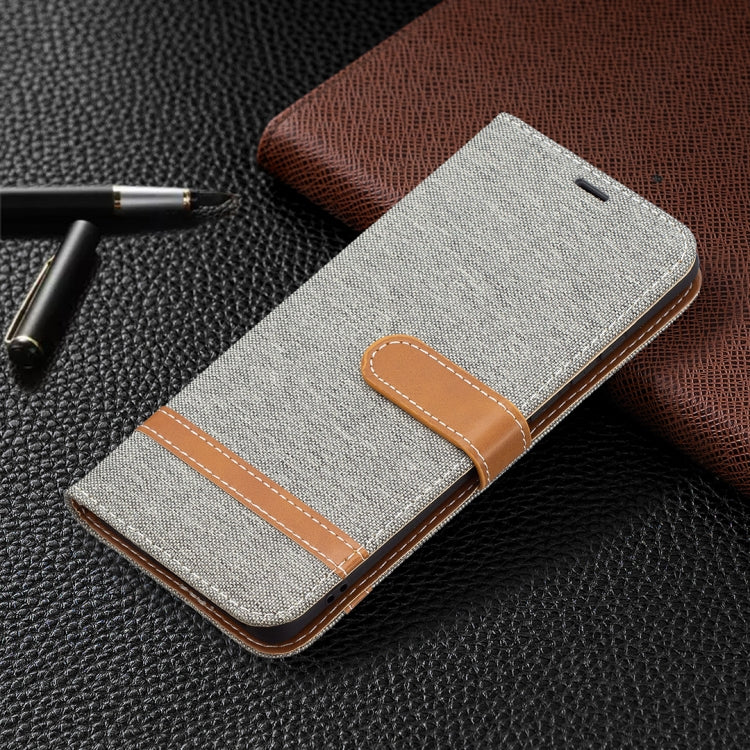 For Huawei P50 Pro Color Matching Denim Texture Horizontal Flip Leather Case with Holder & Card Slots & Wallet & Lanyard
