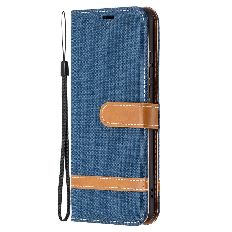 For Huawei P50 Pro Color Matching Denim Texture Horizontal Flip Leather Case with Holder & Card Slots & Wallet & Lanyard