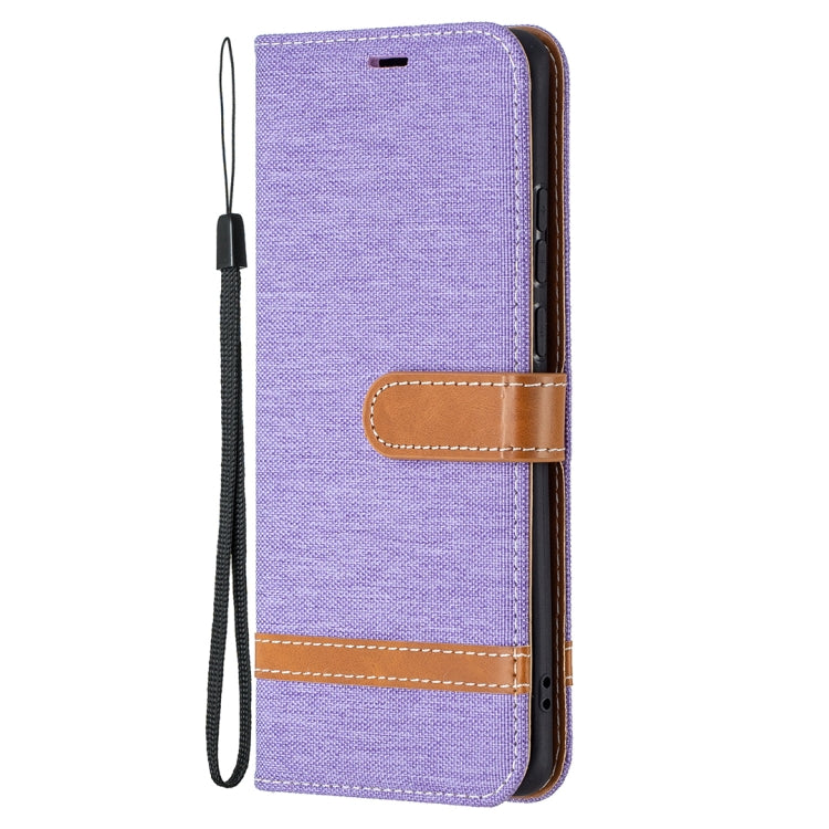 For Huawei P50 Pro Color Matching Denim Texture Horizontal Flip Leather Case with Holder & Card Slots & Wallet & Lanyard