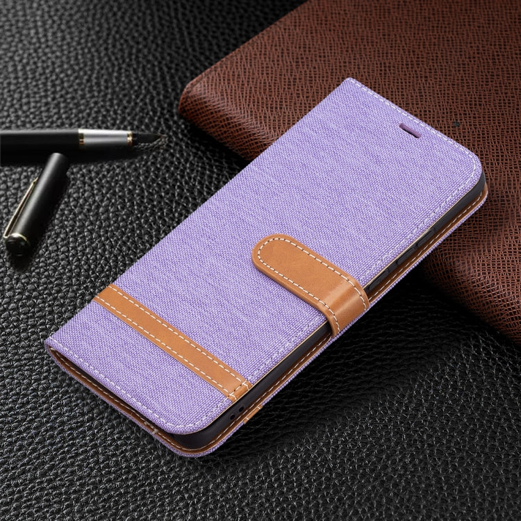 For Huawei P50 Pro Color Matching Denim Texture Horizontal Flip Leather Case with Holder & Card Slots & Wallet & Lanyard