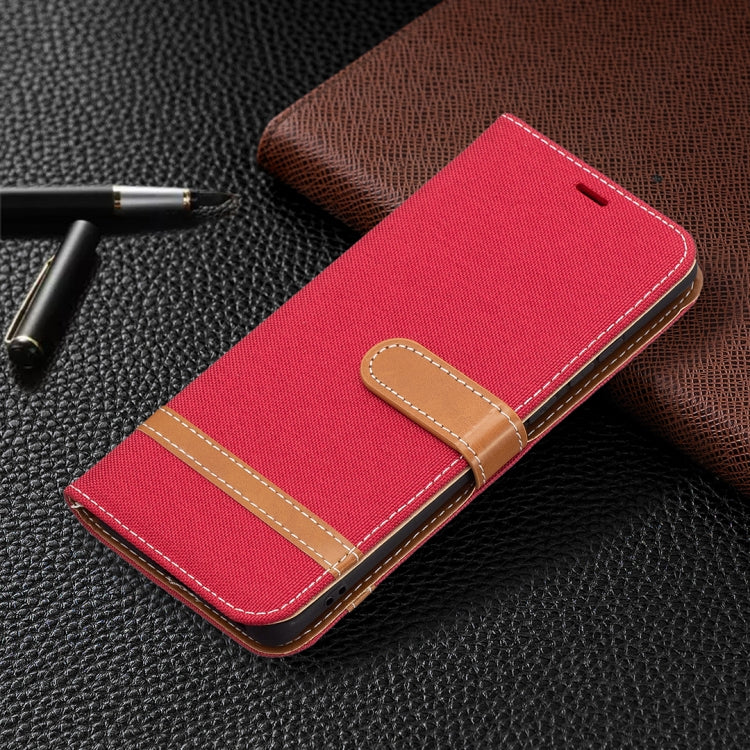 For Huawei P50 Pro Color Matching Denim Texture Horizontal Flip Leather Case with Holder & Card Slots & Wallet & Lanyard