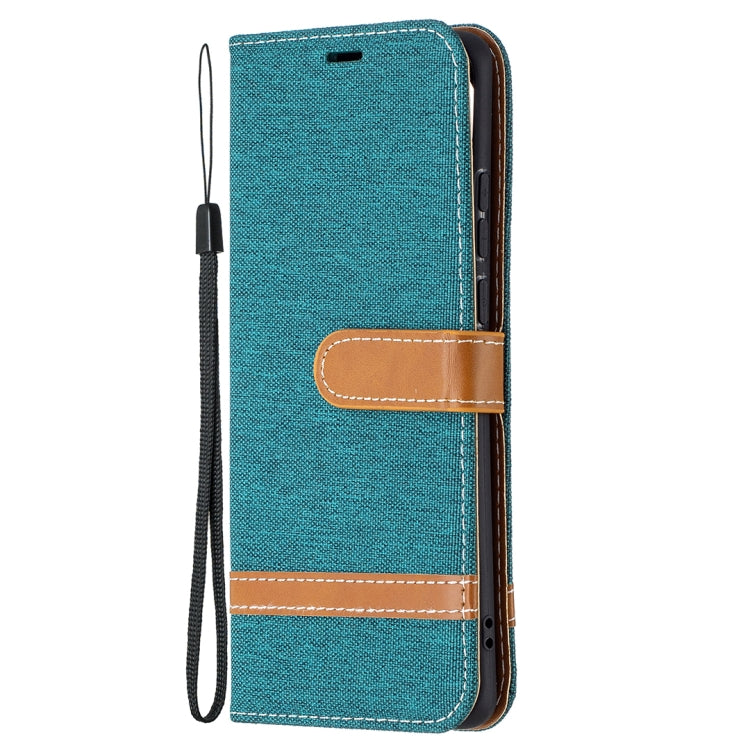 For Huawei P50 Pro Color Matching Denim Texture Horizontal Flip Leather Case with Holder & Card Slots & Wallet & Lanyard