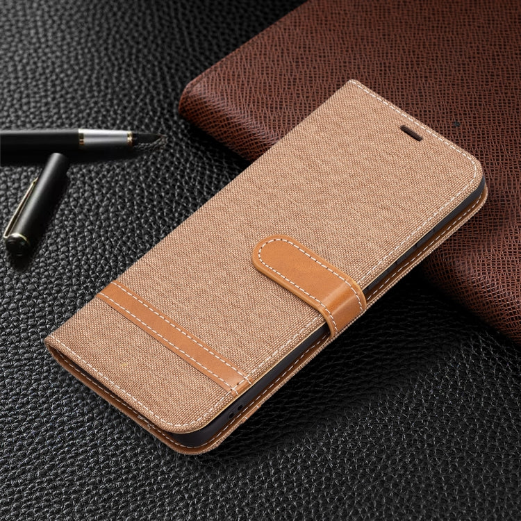 For Huawei P50 Pro Color Matching Denim Texture Horizontal Flip Leather Case with Holder & Card Slots & Wallet & Lanyard