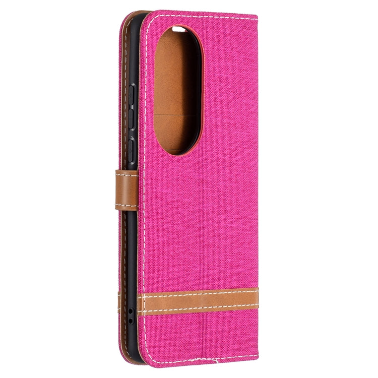 For Huawei P50 Pro Color Matching Denim Texture Horizontal Flip Leather Case with Holder & Card Slots & Wallet & Lanyard
