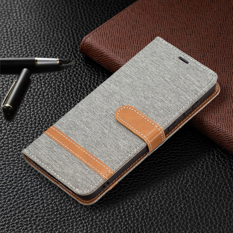 For Huawei P50 Color Matching Denim Texture Horizontal Flip Leather Case with Holder & Card Slots & Wallet & Lanyard