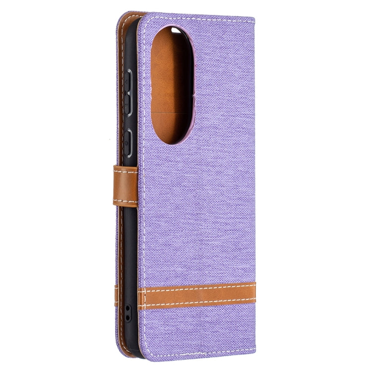 For Huawei P50 Color Matching Denim Texture Horizontal Flip Leather Case with Holder & Card Slots & Wallet & Lanyard