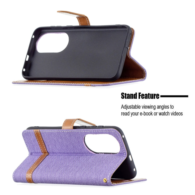 For Huawei P50 Color Matching Denim Texture Horizontal Flip Leather Case with Holder & Card Slots & Wallet & Lanyard