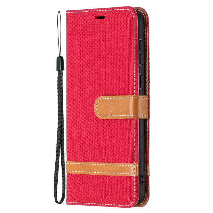 For Huawei P50 Color Matching Denim Texture Horizontal Flip Leather Case with Holder & Card Slots & Wallet & Lanyard