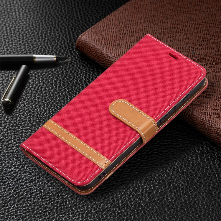 For Huawei P50 Color Matching Denim Texture Horizontal Flip Leather Case with Holder & Card Slots & Wallet & Lanyard