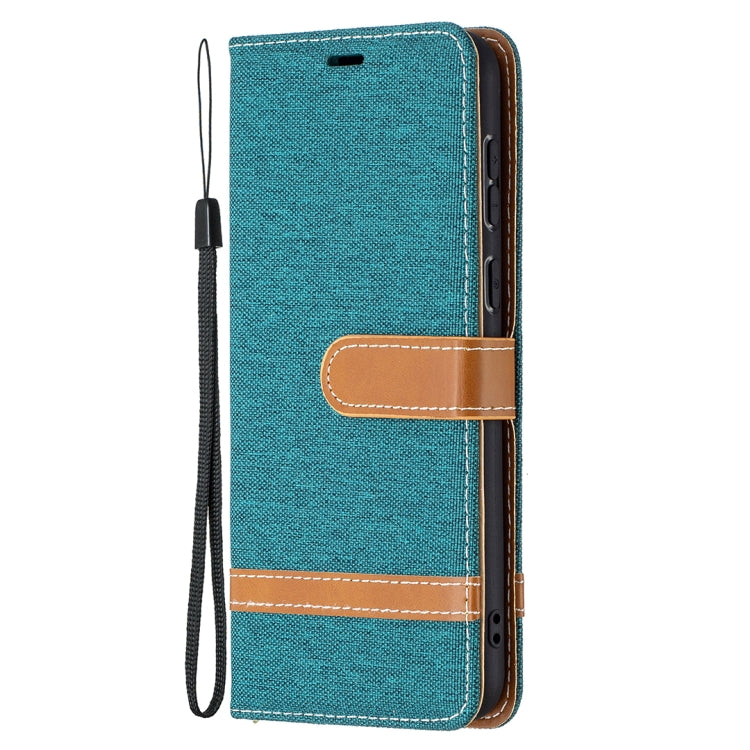 For Huawei P50 Color Matching Denim Texture Horizontal Flip Leather Case with Holder & Card Slots & Wallet & Lanyard