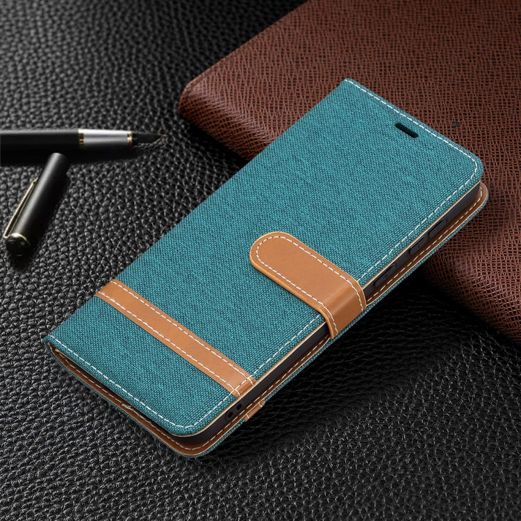 For Huawei P50 Color Matching Denim Texture Horizontal Flip Leather Case with Holder & Card Slots & Wallet & Lanyard