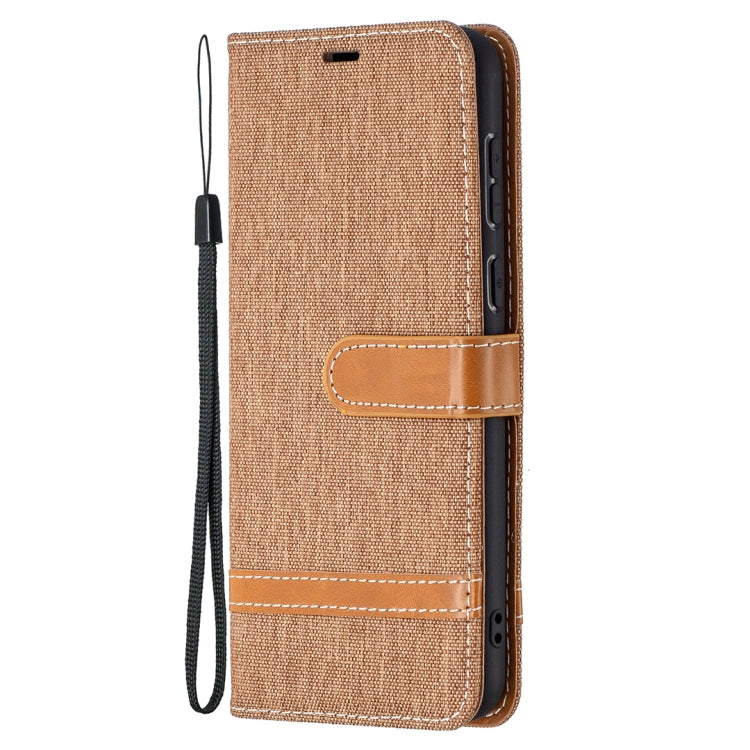 For Huawei P50 Color Matching Denim Texture Horizontal Flip Leather Case with Holder & Card Slots & Wallet & Lanyard