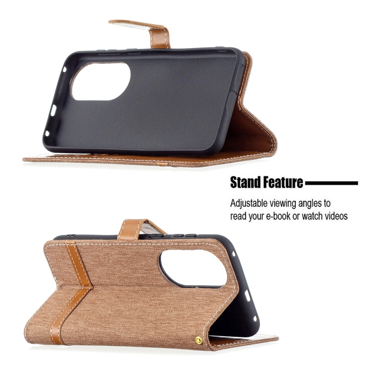 For Huawei P50 Color Matching Denim Texture Horizontal Flip Leather Case with Holder & Card Slots & Wallet & Lanyard