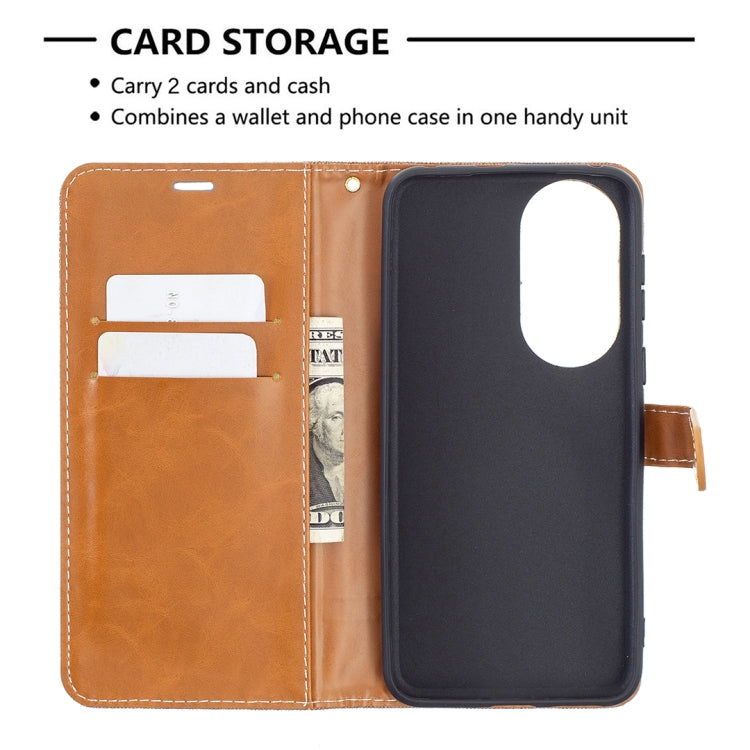 For Huawei P50 Color Matching Denim Texture Horizontal Flip Leather Case with Holder & Card Slots & Wallet & Lanyard