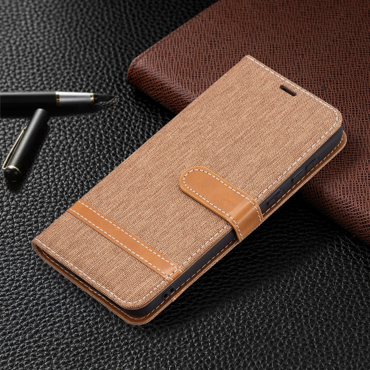 For Huawei P50 Color Matching Denim Texture Horizontal Flip Leather Case with Holder & Card Slots & Wallet & Lanyard