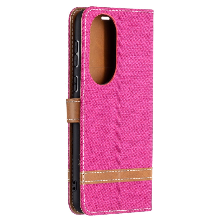 For Huawei P50 Color Matching Denim Texture Horizontal Flip Leather Case with Holder & Card Slots & Wallet & Lanyard