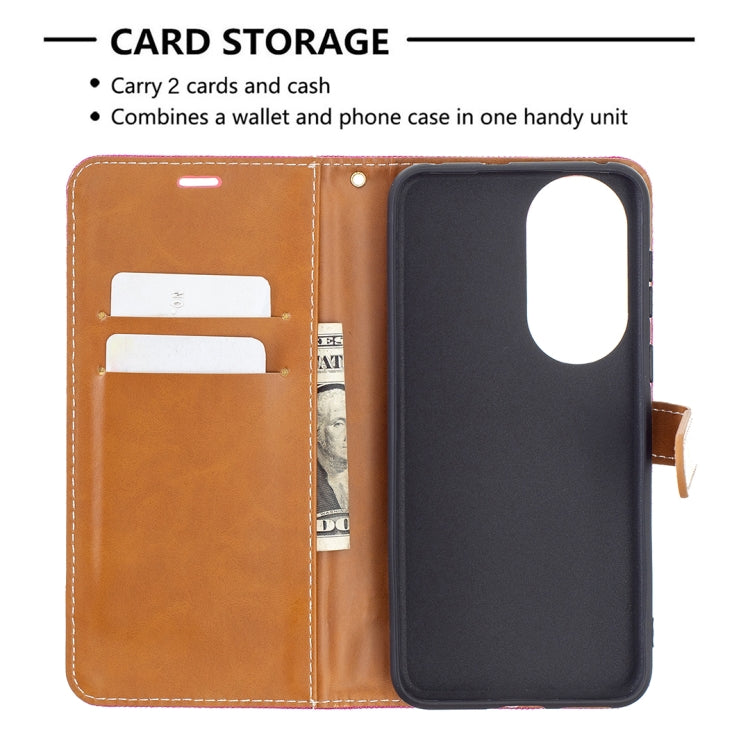 For Huawei P50 Color Matching Denim Texture Horizontal Flip Leather Case with Holder & Card Slots & Wallet & Lanyard
