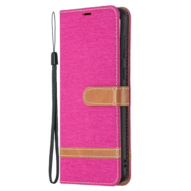 For Samsung Galaxy A02 Color Matching Denim Texture Horizontal Flip Leather Case with Holder & Card Slots & Wallet & Lanyard