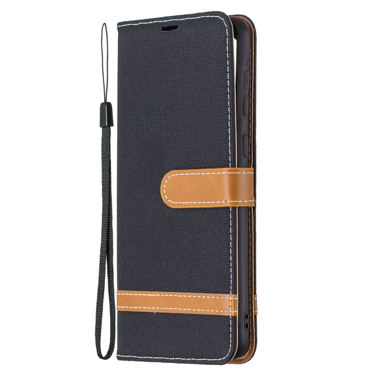 For Samsung Galaxy A02 Color Matching Denim Texture Horizontal Flip Leather Case with Holder & Card Slots & Wallet & Lanyard