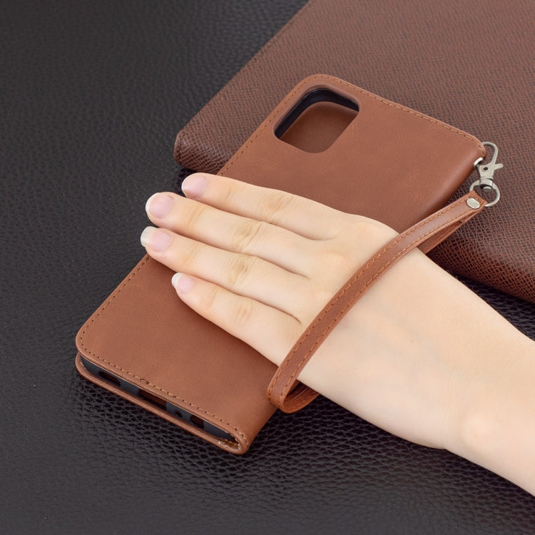 For LG K42 Retro Lambskin Texture Pure Color Horizontal Flip PU Leather Case with Holder & Card Slots & Wallet & Lanyard