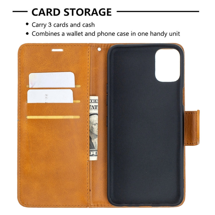 For LG K42 Retro Lambskin Texture Pure Color Horizontal Flip PU Leather Case with Holder & Card Slots & Wallet & Lanyard