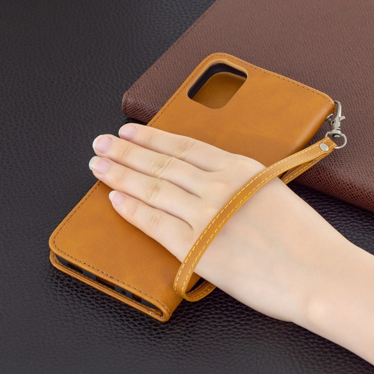 For LG K42 Retro Lambskin Texture Pure Color Horizontal Flip PU Leather Case with Holder & Card Slots & Wallet & Lanyard