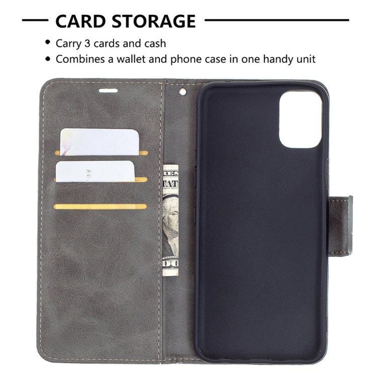 For LG K42 Retro Lambskin Texture Pure Color Horizontal Flip PU Leather Case with Holder & Card Slots & Wallet & Lanyard
