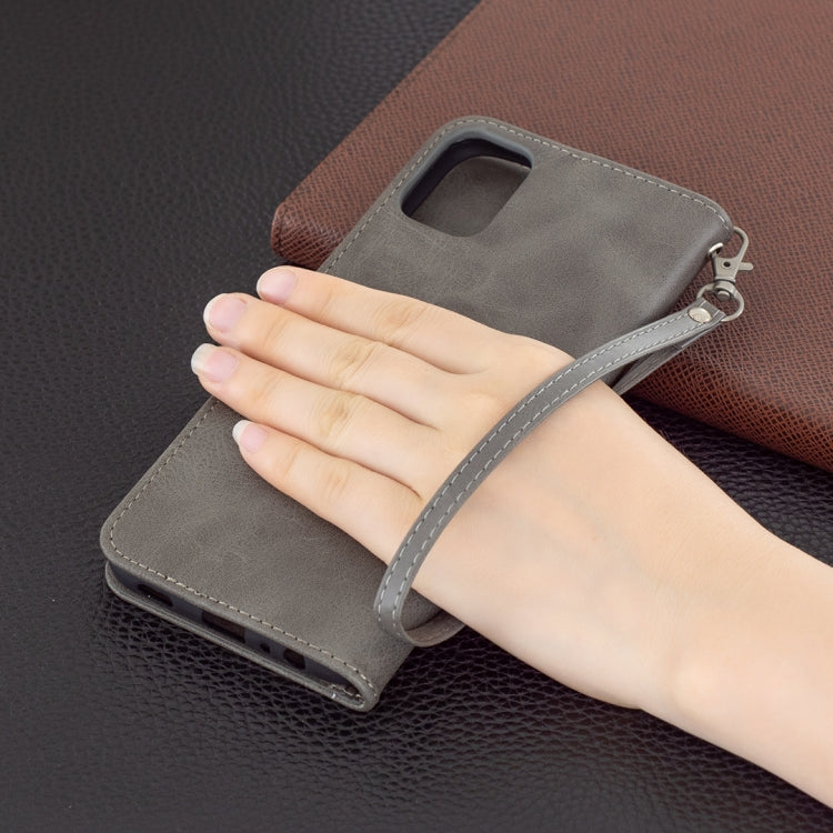 For LG K42 Retro Lambskin Texture Pure Color Horizontal Flip PU Leather Case with Holder & Card Slots & Wallet & Lanyard
