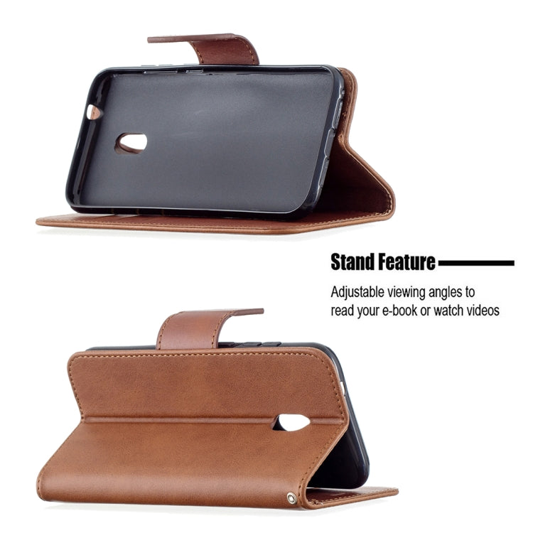 For Nokia C1 Plus Retro Lambskin Texture Pure Color Horizontal Flip PU Leather Case with Holder & Card Slots & Wallet & Lanyard